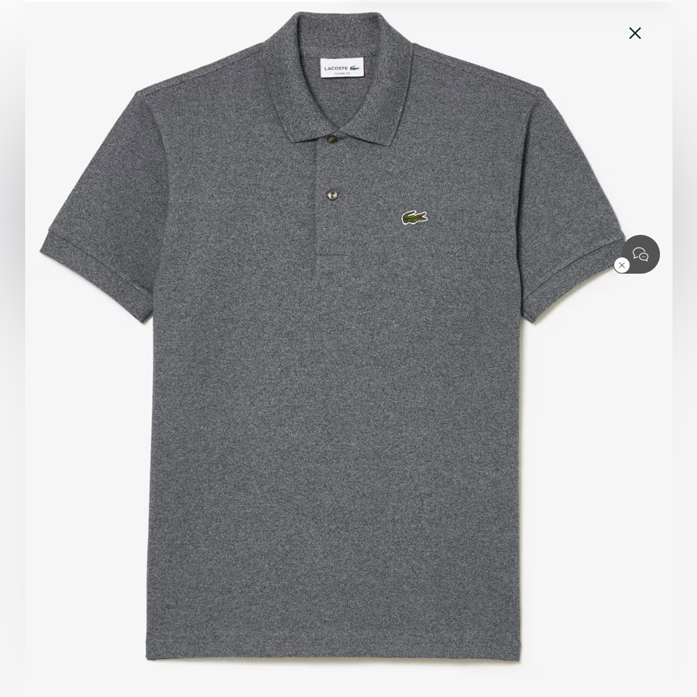 Lacoste Men's Classic Fit L.12.12 Heathered Dary Grey Polo Size L Cotton